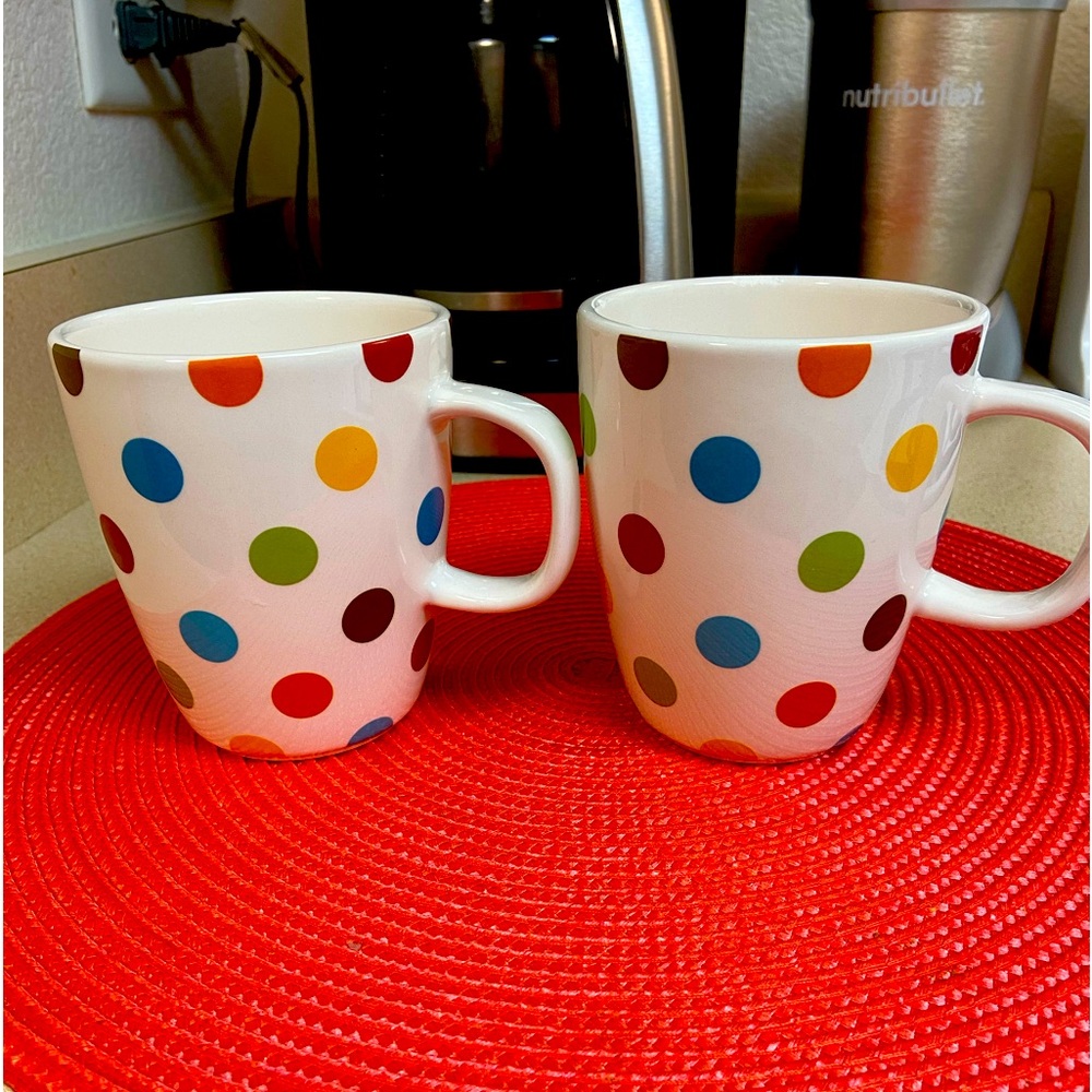 Pier 1 ironstone , confetti mugs